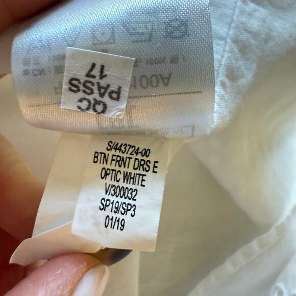 GAP Eyelet Button Front Dress White Cotton Embroidered Midi Women’s Cottagecore - Picture 9 of 12